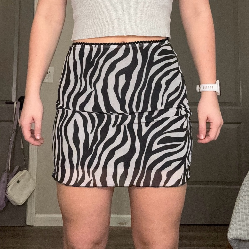 LA Hearts Zebra Print Mini Skirt